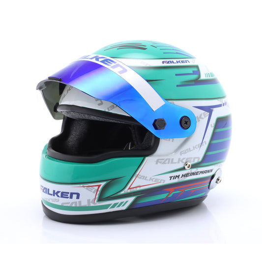 Mini Helm Carbon Tim Heinemann Falken 24h Nürburgring 2024 Maßstab 1:2