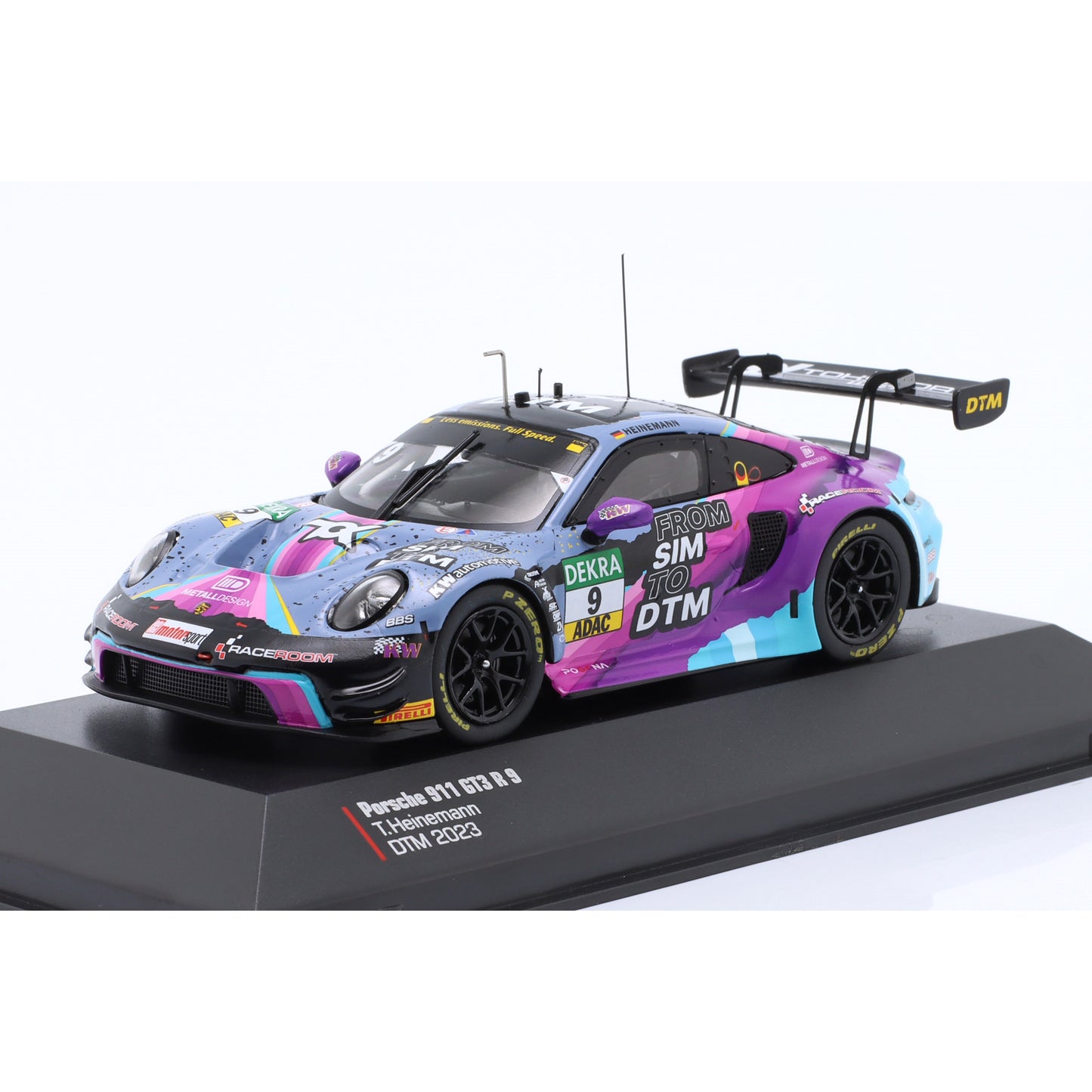 Modellauto 1:43 Porsche 911 GT3 R (992) From Sim to DTM #9 DTM 2023 Toksport WRT Ixo Maßstab 1:43 Modellauto des Jahres 2025