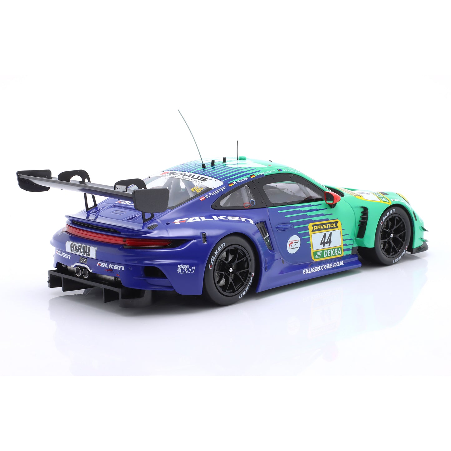 Modellauto Porsche 911 GT3 R (992) Falken #44 24h Nürburgring 2024 Ixo Maßstab 1:18