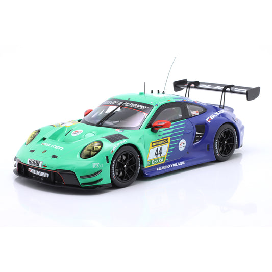 Modellauto Porsche 911 GT3 R (992) Falken #44 24h Nürburgring 2024 Ixo Maßstab 1:18